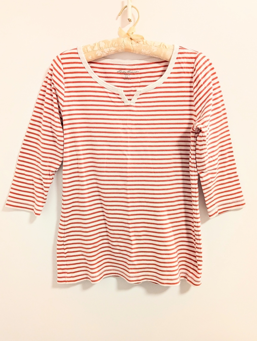 Eddie Bauer Striped Red and White Tee